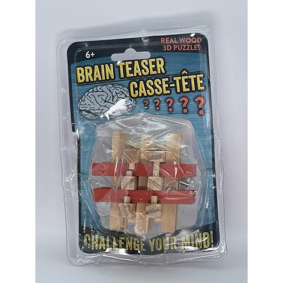 Brain Teaser Casse-Tete Wooden 3D Puzzle - New - Picture 1 of 5